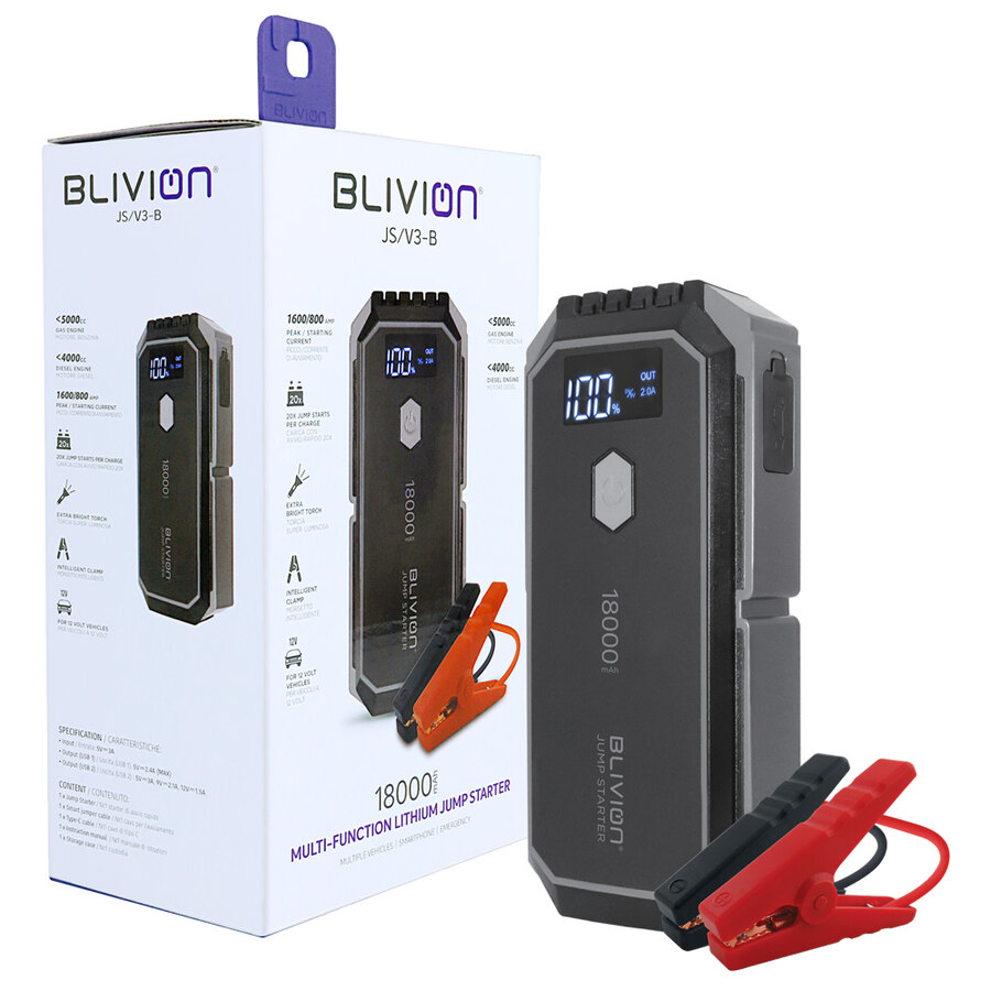 Avviatore con batteria al litio JS/V3-B 18000mAh - BLIVION