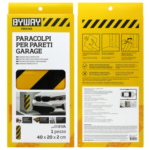 Relaxdays Paracolpi Garage, Set 2 Strisce Protezione Da 8 Mm, Portiere Auto, Adesivo EVA Paraurti Muro, 2m X 20cm, Nero | Leroy Merlin - Foto 8