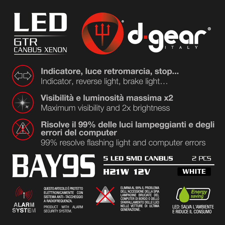 Lampadina Auto 12V 21W BAY9S - Pack Da 2 Per Moto E Ciclomotori - Foto 3
