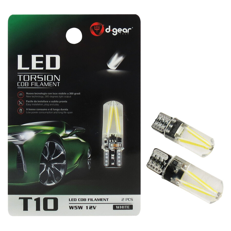 Lampadina T10 a led T10 Torsion COB filament - D-GEAR