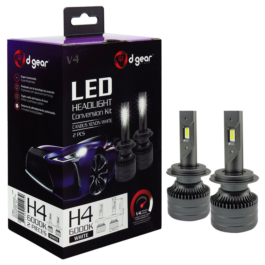 Lampadine H4 Led Headlight Conversion Kit V4 - D-GEAR