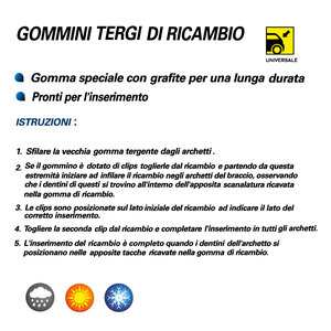 LAMPA 19088 Gommino Tergicristallo Di Ricambio, Lunghezza 41 Cm, Per Auto, Universale