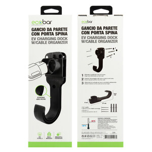 Supporto Per Caricabatteria Auto Elettrica - Gancio Da Parete Per Organizzare Cavi, Nero, Design Europeo - Foto 4