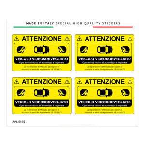 GAT - Accessori antifurto Adesivo Veicolo Videosorvegliato - GAT - Accessori antifurto
