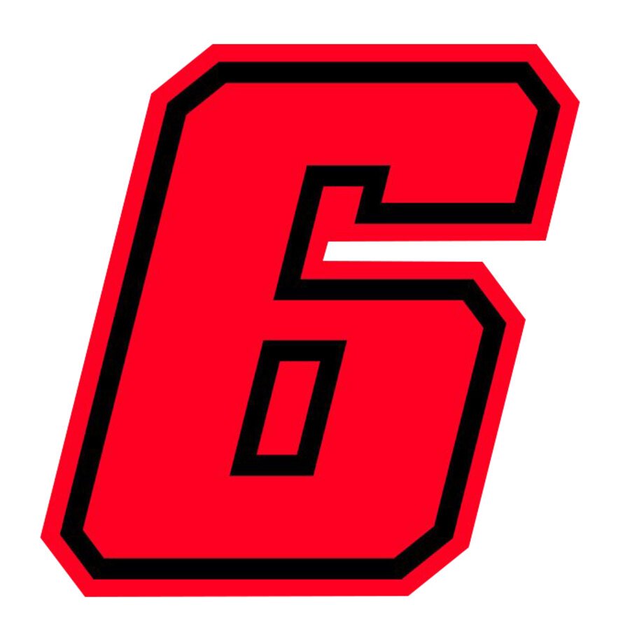 Numeri e lettere adesive Numero gara 6 - GAT