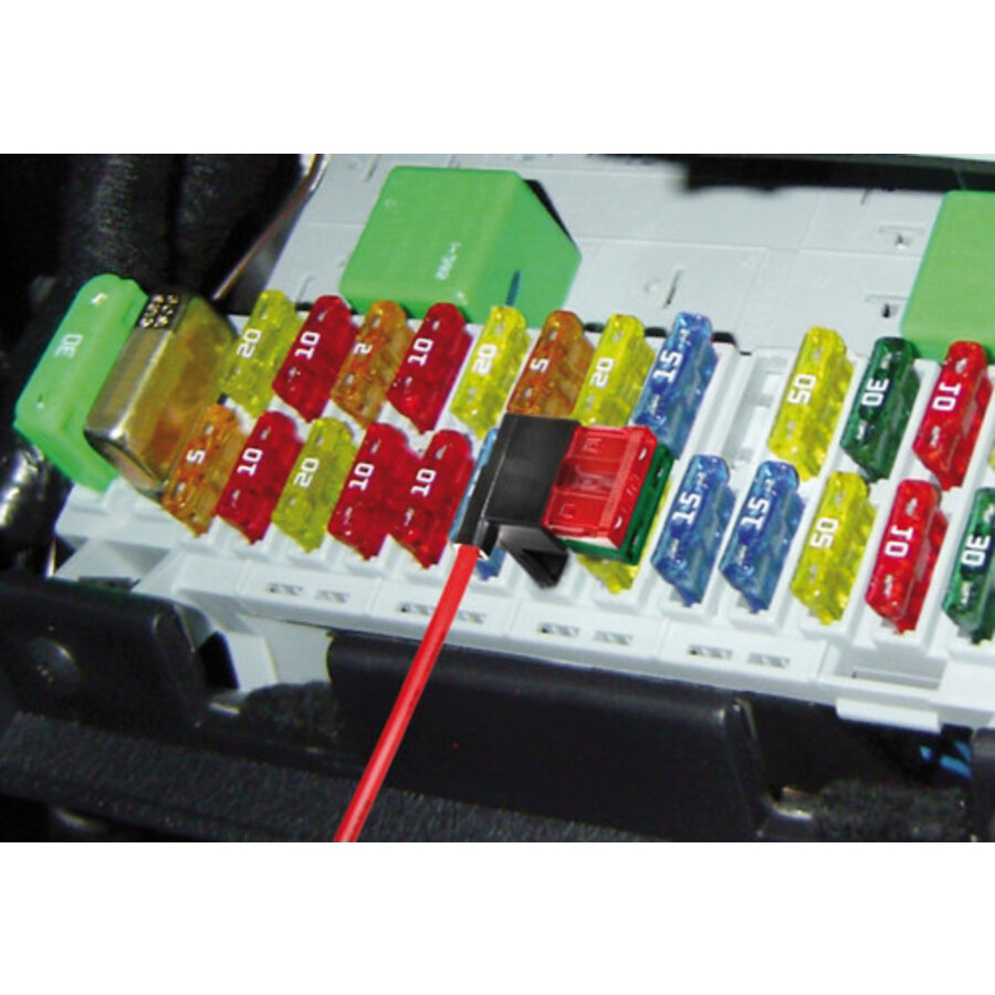 Kit Portafusibili Per Auto 16 AWG - 3 Portafusibili In Linea + 6 Fusibili Standard 10A