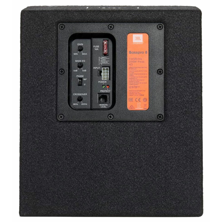 Subwoofer Auto JBL BassPro 8 Attivo - 200mm, 100W RMS, Cassa Bass Reflex, Per Audio Auto