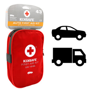 KIKSAFE - Cassetta Pronto Soccorso Per auto e furgoni DIN 13164 - KIKSAFE - Cassetta Pronto Soccorso