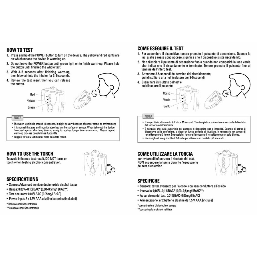 Etilometro Portachiavi BACtrack Go - Compatto, Bianco, Con Display LED, Per Uso Personale E Di Sicurezza - Foto 7