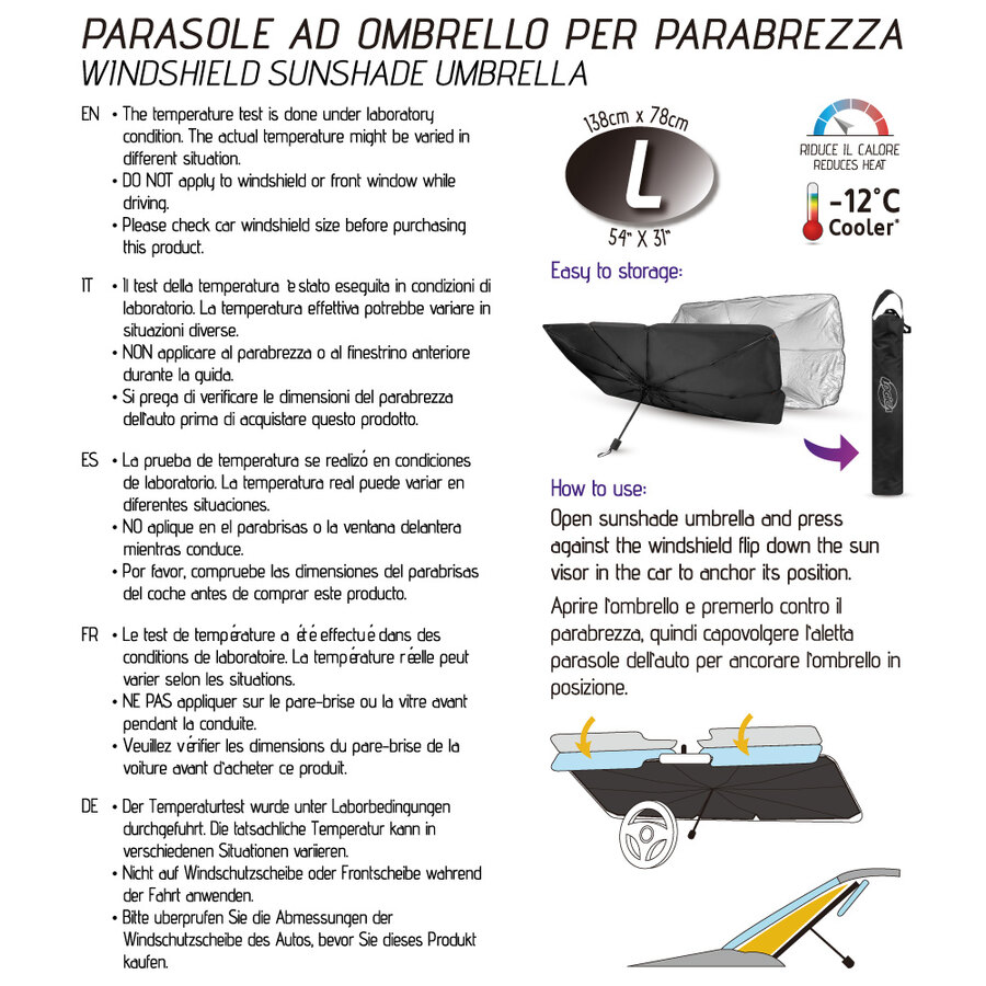 Protezione per Parabrezza Auto, Exqline Copertura per Parabrezza