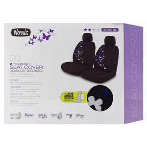 TOADDMOS Set completo di coprisedili per auto, design a due tonalità, con motivo a farfalle colorate, coprisedili anteriori morbidi e confortevoli e kit di coprisedili divisi, accessori per interni
