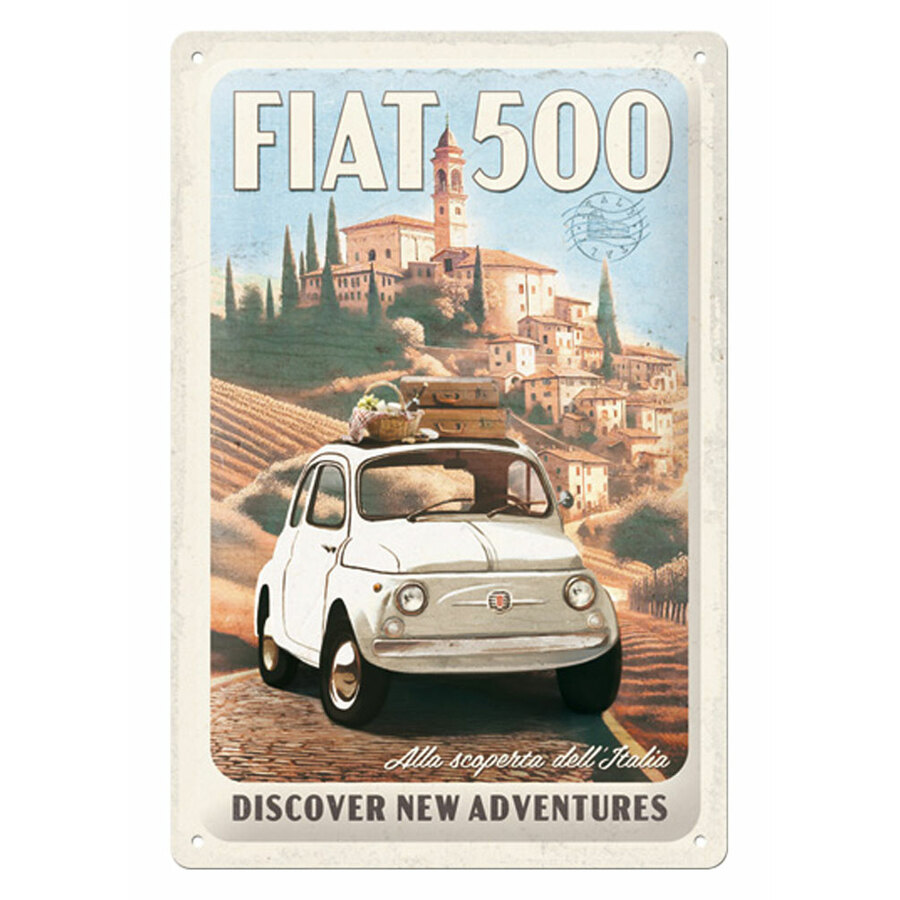 Cartello in latta Fiat 500 - NOSTALGIC ART
