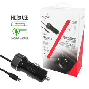 Cavo ricarica 12V + USB Ultra veloce QC3.0 - NOVAK - NOVAK