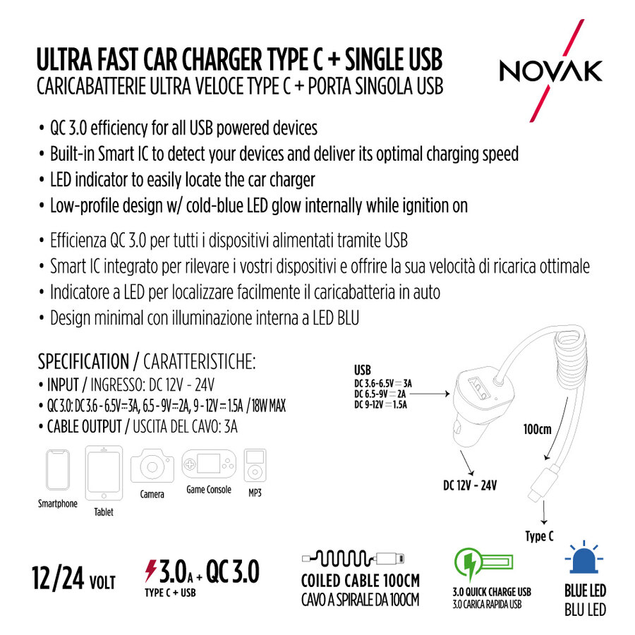 Stazione Di Ricarica Aglow.it Con 3 Porte USB E Type-C – Caricatore PD QC 3.0 30W - Foto 3