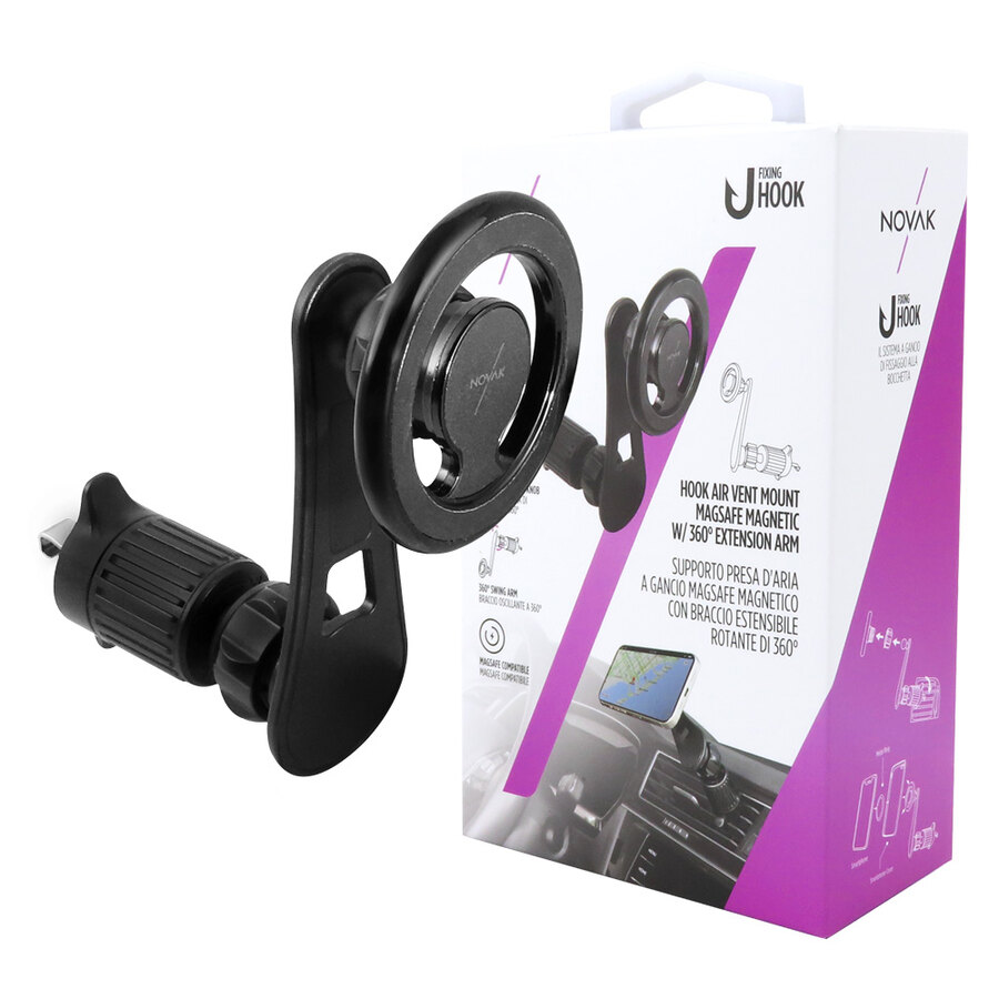 Supporto-caricabatteria wireless MagSafe da presa d'aria - NOVAK