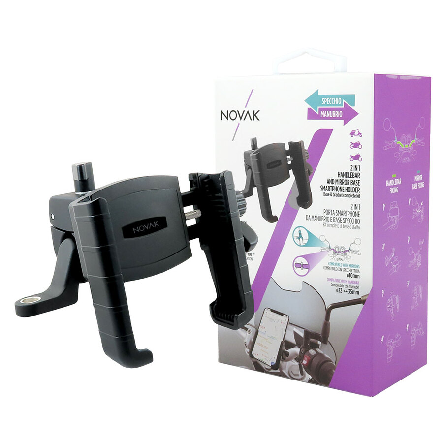 Supporto smartphone Da manubrio e base specchio. - NOVAK