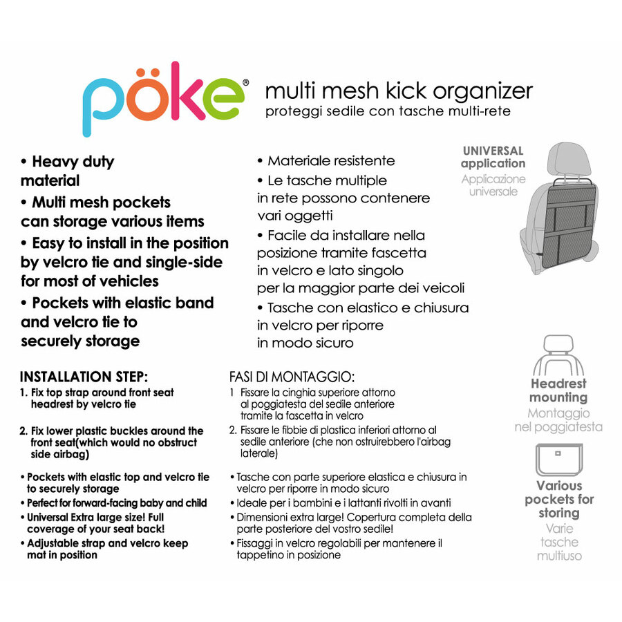 Tappetini anti-calcio per auto in pelle PU Copertura protettiva per schienale per sedile automatico Organizzatore per sedile posteriore per auto con tasche portaoggetti Accessori interni  34