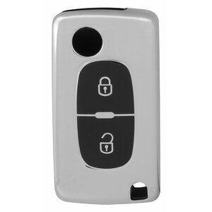 HIBEYO Cover Per Chiave Auto In Silicone TPU Con Linee Dorate – Peugeot/Citroen - 2