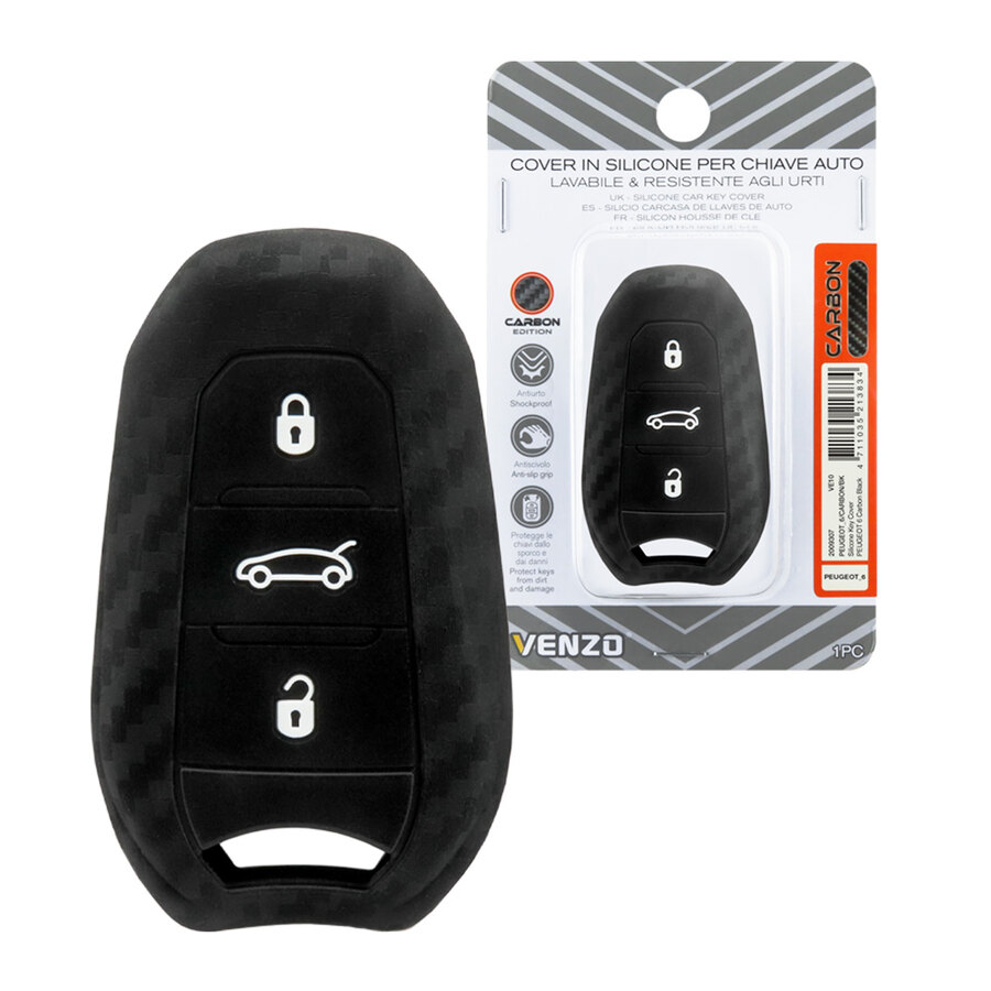 Cover chiave Carbon Edition - VENZO Citroen C3, C4, DS5, DS6, XR, Peugeot 2008, 208, 3008, 301, 308