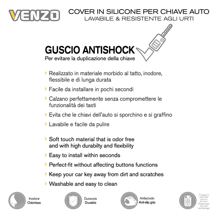 Ontto Custodia In Vera Pelle Per Chiave Audi – Modelli A1, A3, A4, Q2, Q3, Q7, TT – Protezione Antiurto