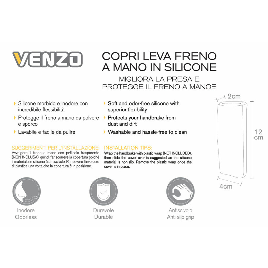 UGSHY Copertura Per Freno A Mano Auto A Forma Di Onda | Silicone Antiscivolo | 12,2 Cm | Accessorio Decorativo Universale (Nero) - 6