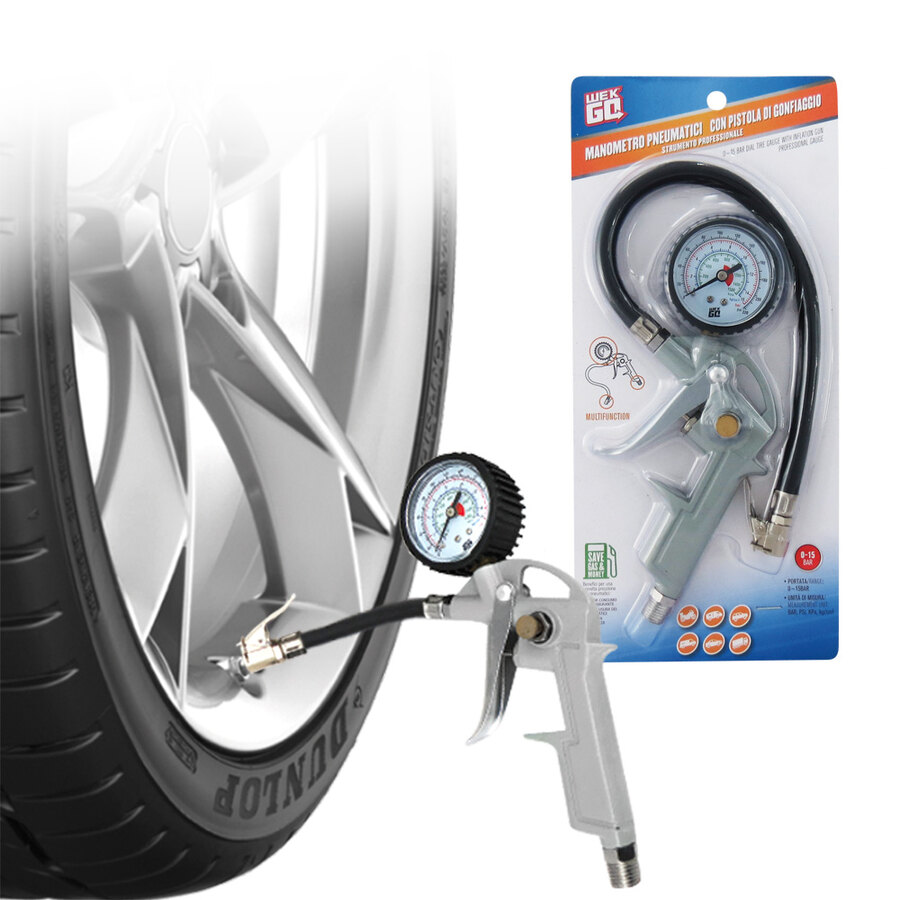 Pistola gonfiapneumatici Con manometro - WEKGO