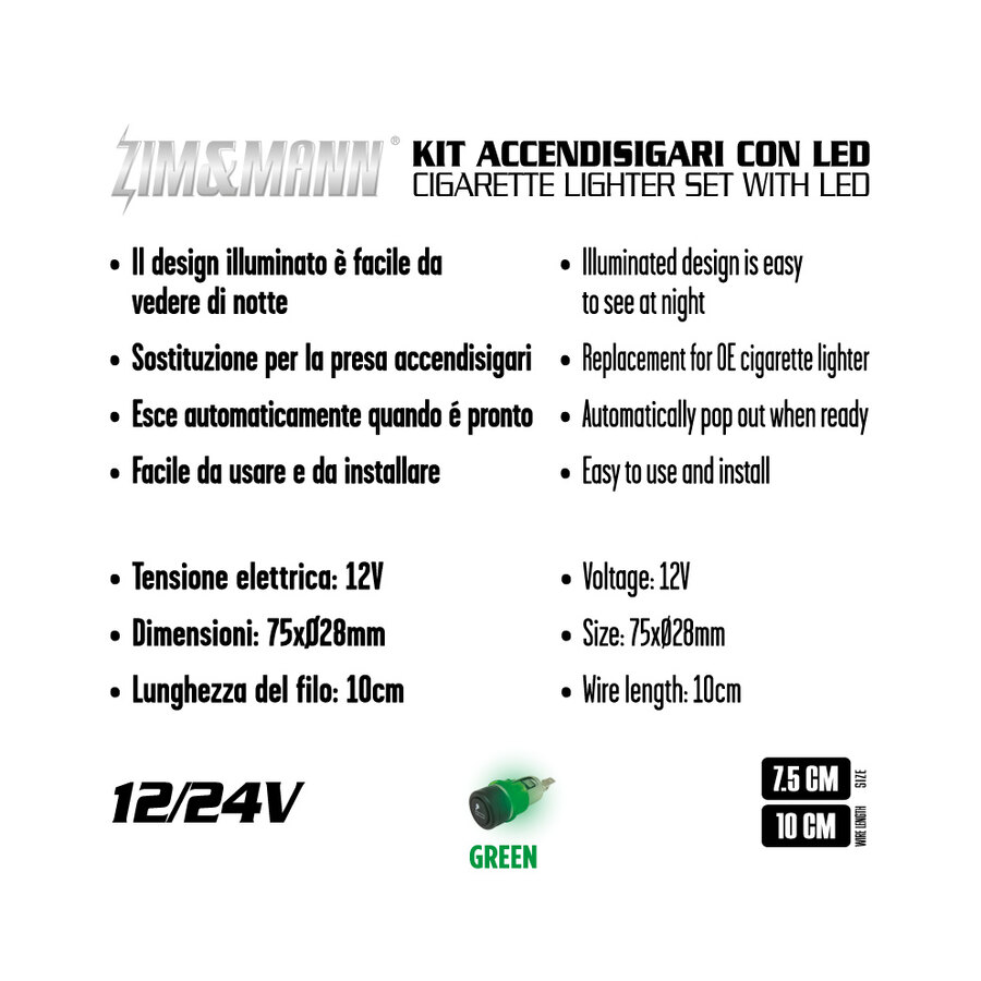 ATOTO P9 Accendisigari per Auto, Caricabatterie Compatibile 12V/24V, Installazione Facile