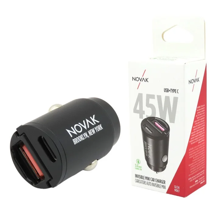 USB da presa accendisigari USB-A + Type-C 45W - NOVAK
