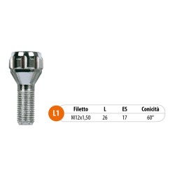 Bulloni antifurto e chiavi Fiat Sedici, Renault Zoe, Seat Cordoba, Ibiza, Toledo - TECNOSTEEL