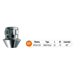 Dadi antifurto Ford C-Max, Fiesta, Focus, Fusion, Ka, Mondeo, Volvo C30, C70 - TECNOSTEEL