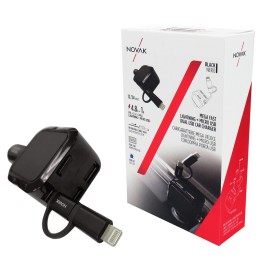Cavo ricarica 12V Lightning + USB Avvolgibile - NOVAK