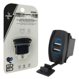 Presa di corrente USB doppio con LED blue - ZIM&MANN