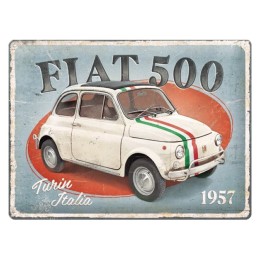Cartello in latta Fiat 500 - NOSTALGIC ART