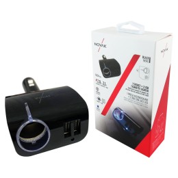 Sdoppiatore presa accendisigari con USB 1 socket + 2 USB - NOVAK