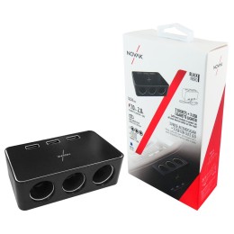 Sdoppiatore presa accendisigari con USB 3 socket + 3 USB - NOVAK