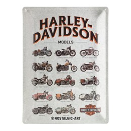 Cartello in latta Harley Davidson Model Chart - NOSTALGIC ART