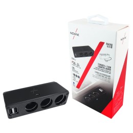 Sdoppiatore presa accendisigari con USB 3 socket + 2 USB - NOVAK