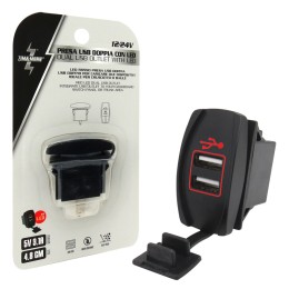 Presa di corrente USB doppio con LED rosso - ZIM&MANN