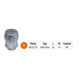 Dadi antifurto Daihatsu Charade, Honda Accord, Civic, Mitsubishi Colt, Pajero, Opel Frontera - TECNOSTEEL
